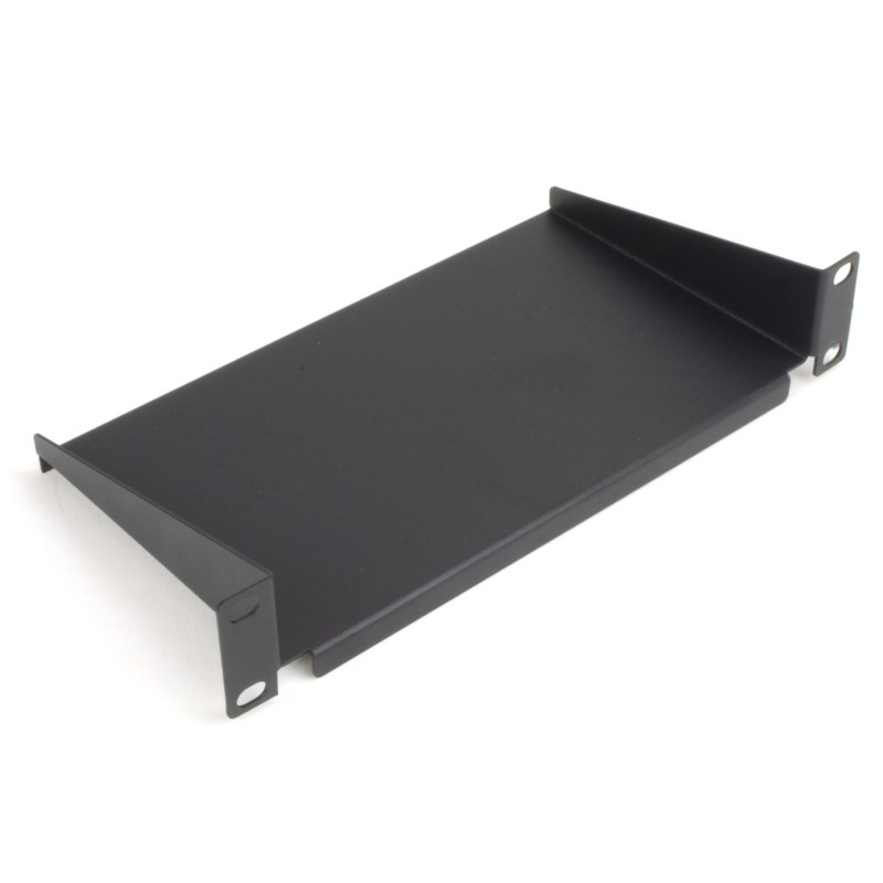 Mini Fixed Cantilever Shelf 1U 150mm Deep Black for 10 inch Data