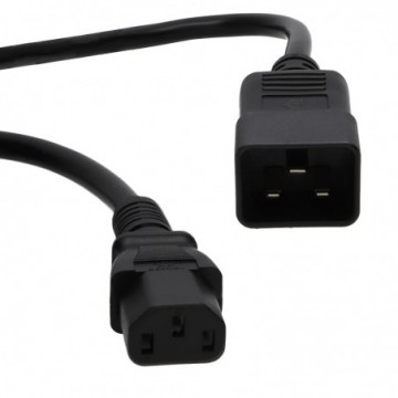 Power Cable Male to Female UPS C20 to C13 1.5mm Lead 2m Black