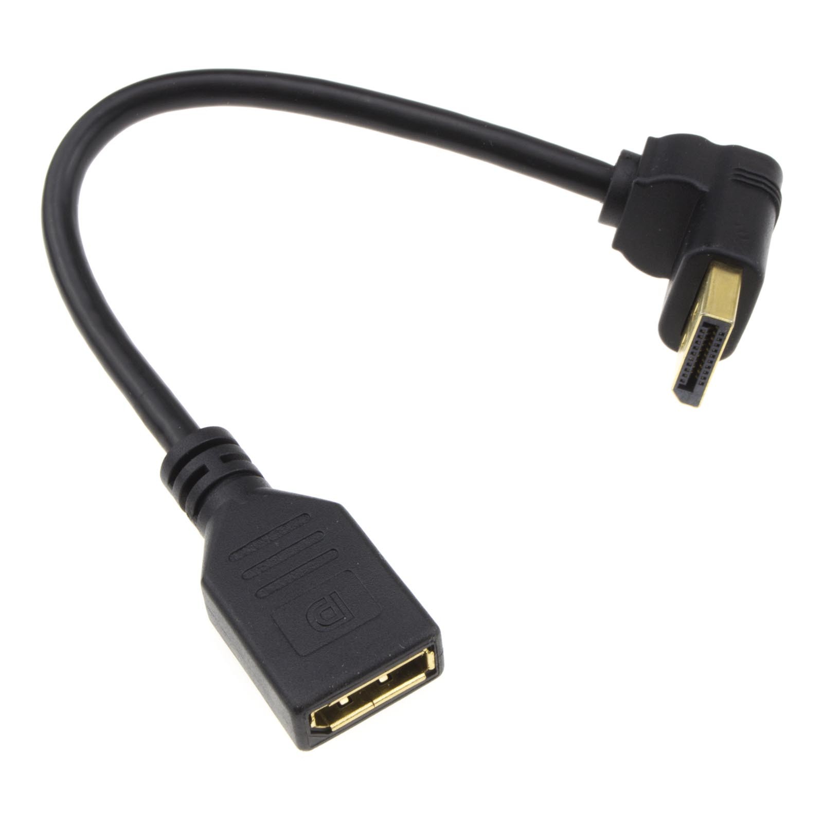 kenable Right Angle DisplayPort v1.2 Plug to Socket Monitor Extensi...