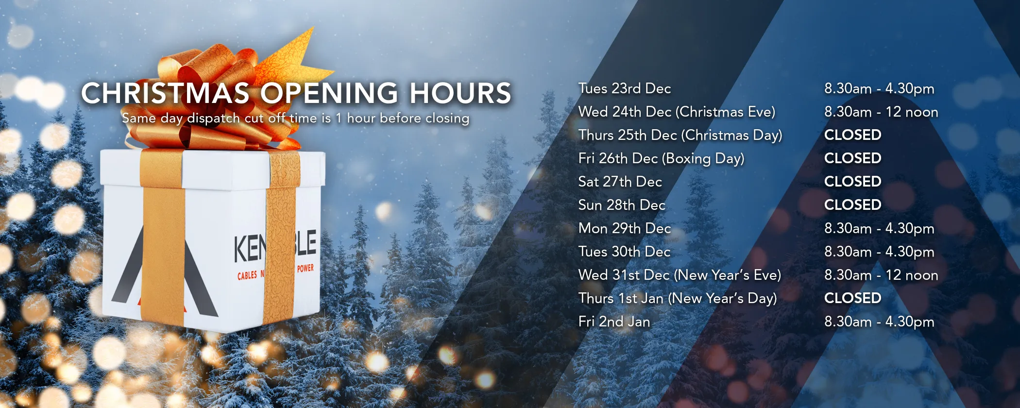 Opening Times Banner
